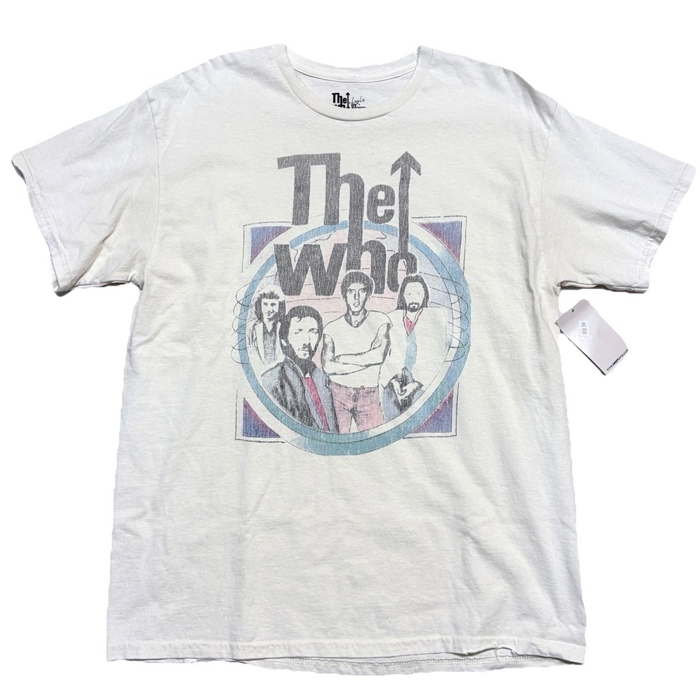 THE WHO Crewneck T-Shirt Graphic Logo Rock Music Band Merch By Livy Lu‎ Sz M NWT